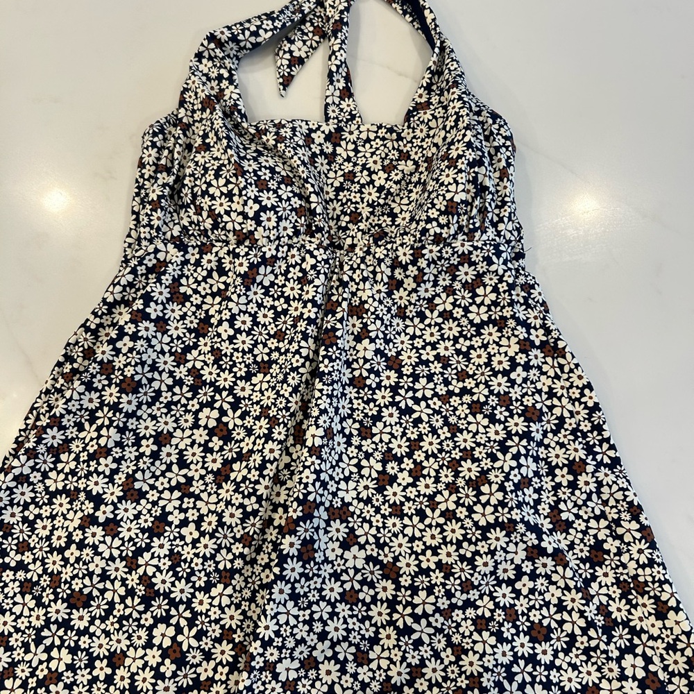 Brand New Lands End Floral Halter Swim Dress (size small6/8)